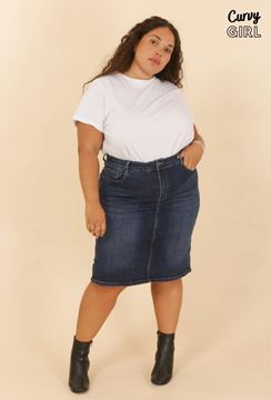 Picture of PLUS SIZE STRETCH DENIM SKIRT